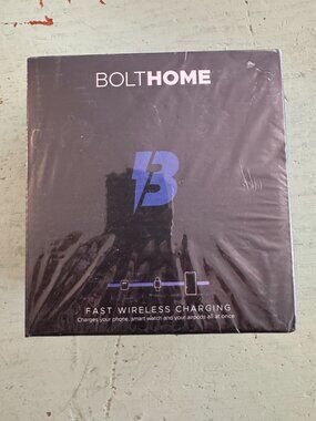BoltHOME 3 in 1 Wireless Charging Station w Stand Black For Apple Devices NWB